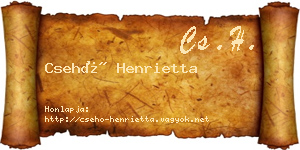 Csehó Henrietta névjegykártya